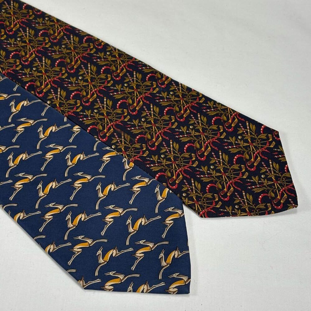2 gorgeous Salvatore Faragamo  made in Italy colorful all silk tie